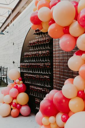 Champagne Welcome Wall at The Hudson in Wichita, Kansas