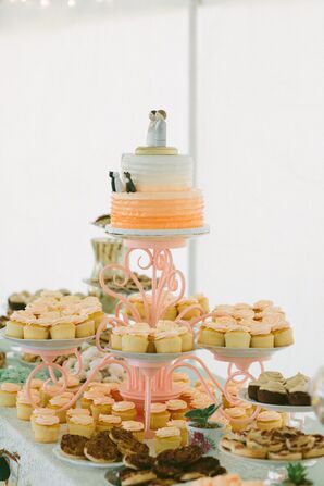 Peach Frosted Cupcakes and Assorted Pies