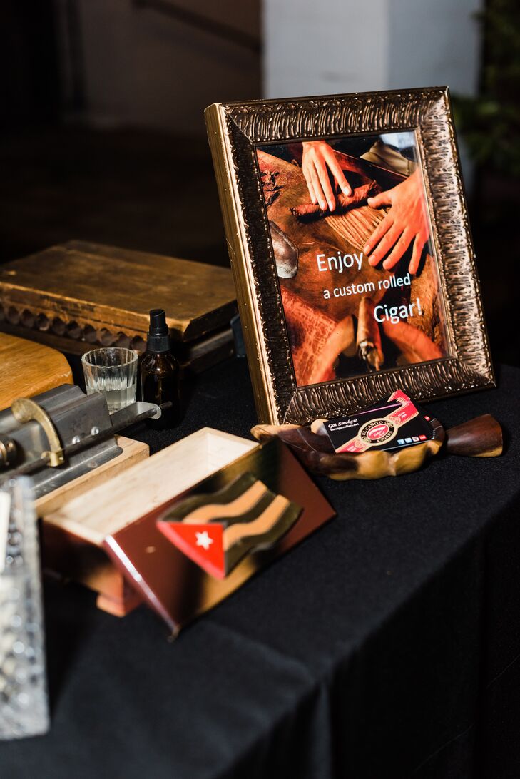 Custom Cigar Roller Bar at Wedding