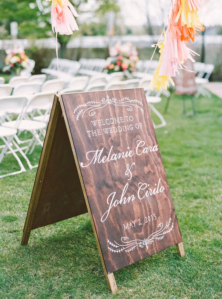 Wood-Textured Wedding Sign