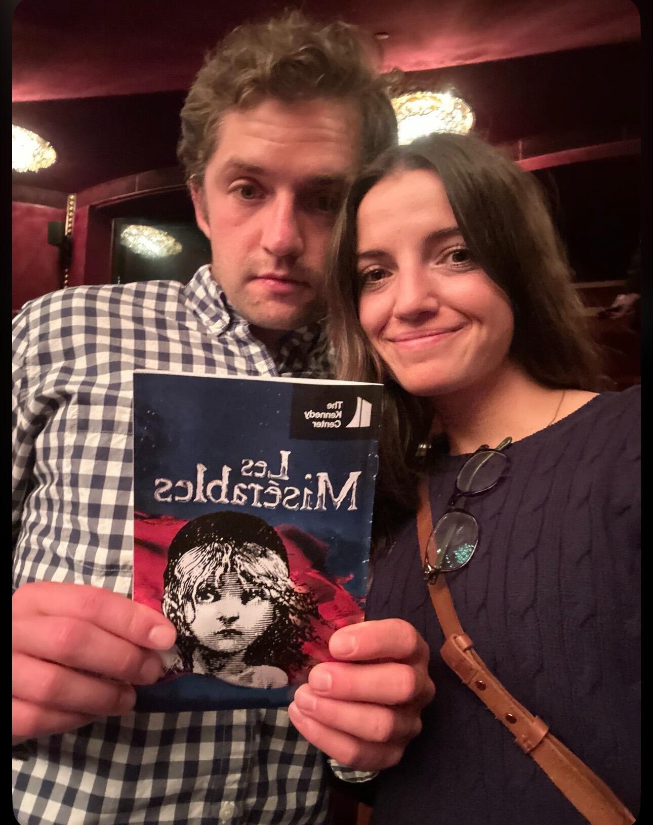 Les Mis at the Kennedy Center, poor Noah still doesn't realize how many musicals are in his future