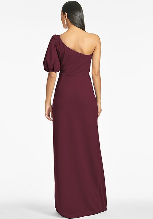 Sachin & Babi Nadia Gown - Deep Wine One Shoulder Bridesmaid Dress - 4
