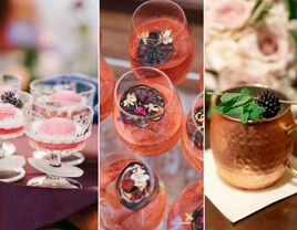 Collage of three signature wedding drink ideas