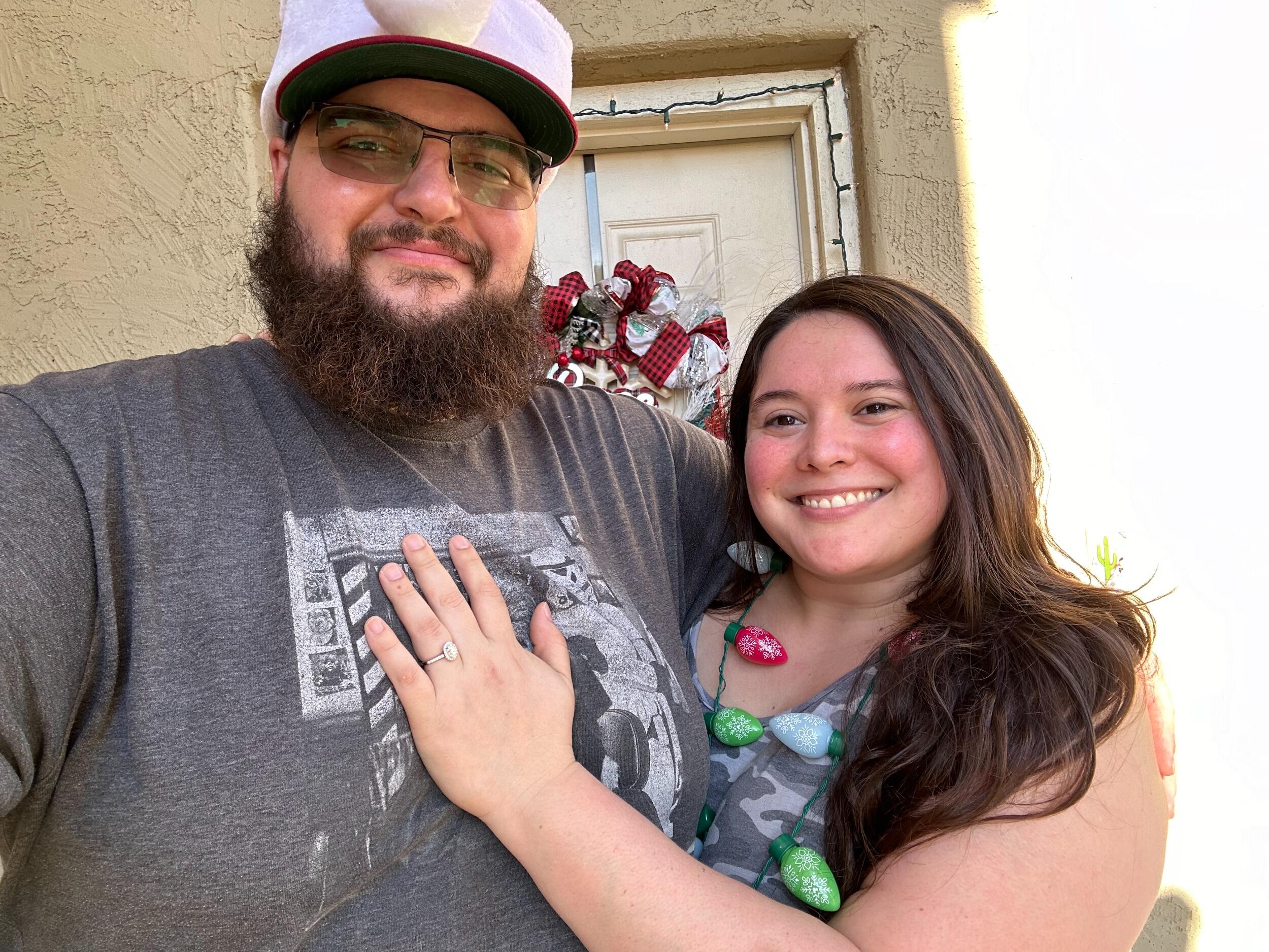 Our engagement announcement. We got engaged 12.1.2024, the day after we celebrated Thanksgiving with Keone's family. Keone proposed at Fransisco Grande Golf Course.