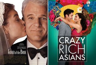 Father of the Bride movie poster; Crazy Rich Asians movie poster