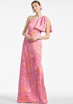 Sachin & Babi Chelsea Gown - Pastel Sunset Hydrangea One Shoulder Bridesmaid Dress