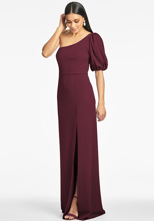 Sachin & Babi Nadia Gown - Deep Wine One Shoulder Bridesmaid Dress - 5