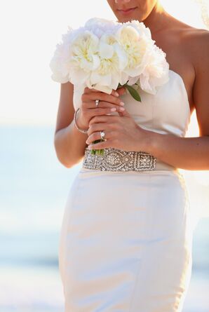 Naples, Florida Simple White Peony Bridal Bouquet
