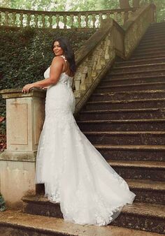 Essense of Australia D3709 plus Fit-and-Flare Wedding Dress