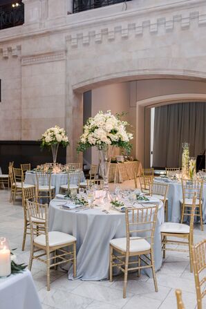 Tall Vases of Roses, Hydrangeas, Snapdragons and Orchids Filled the Cincinnati Art Museum's Great Hall