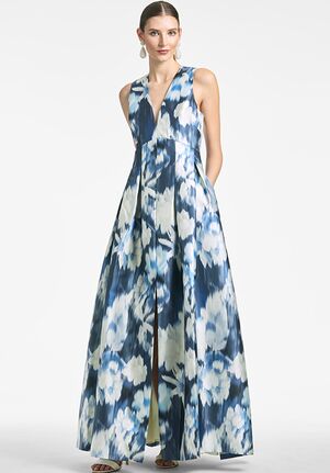 Sachin & Babi Brooke Gown - Blue Ikat Floral Blue Mother Of The Bride Dress