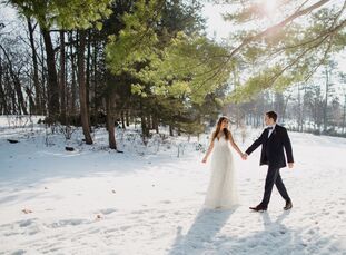Ariel and Camran knew Ann Arbor would be the ideal spot for their winter wedding. The city is not only the location of their alma mater and near their