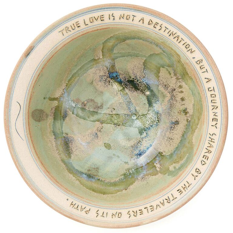 Jade-colored stoneware serving bowl 35th anniversary gift