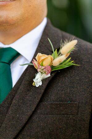 Boutonniere With Orange Rose