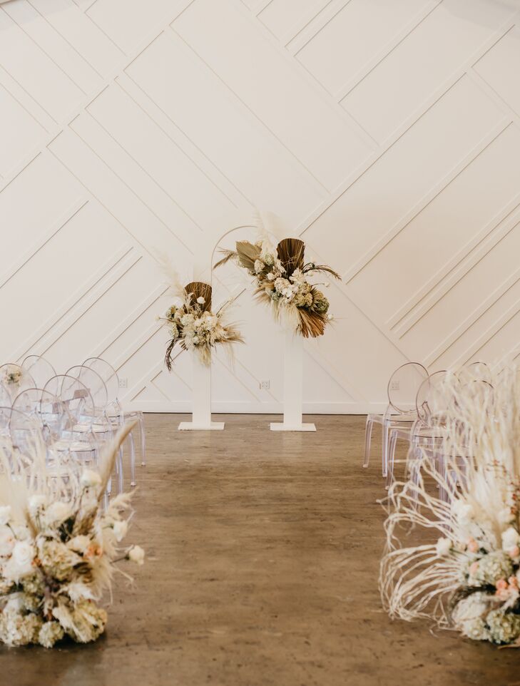 Minimal Boho Arch With Dried Grasses at Forme LA in Los Angeles, California