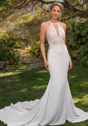 Style 66017: This romantic halter A-line wedding dress creates pure  sophistication. It feat…