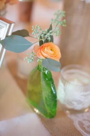 Peach Ranunculus Centerpiece