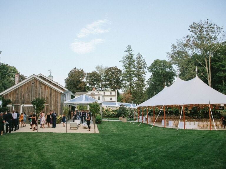Private residence wedding venue with sailcloth tent