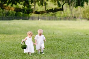 Green Moss-Covered Flower Girl Basket