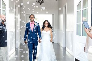 Bride and Groom at Bright Brunch Wedding