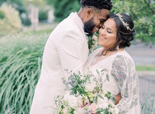 Because of the COVID-19 pandemic, Stephanie and Ravon were forced to scale back their wedding from 100 guests to an intimate celebration with just a f