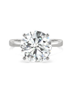Forever One Moissanite Glamorous Round Cut Engagement Ring
