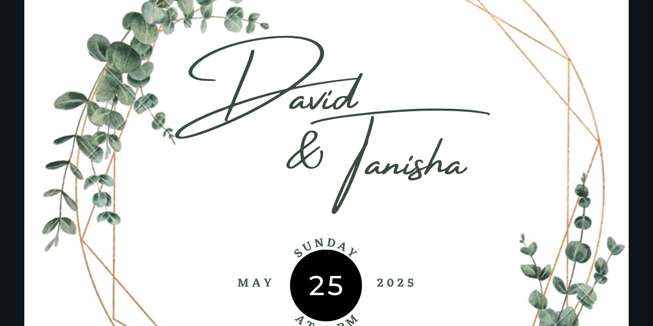 Tanisha & David Home Page Banner