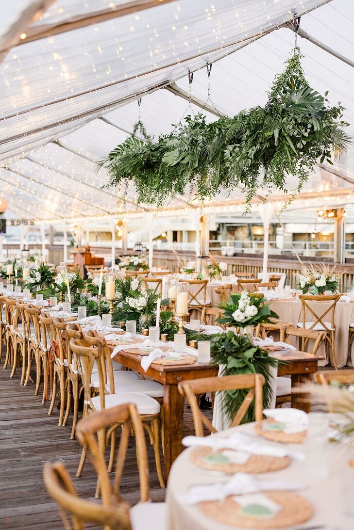 Hanging Greenery in Clear-Top Tent