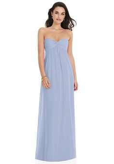 Dessy Group Twist Shirred Strapless Empire Waist Gown with Optional Straps - 3101 Sweetheart Bridesmaid Dress