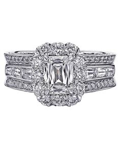 Christopher Designs Glamorous Emerald Cut Engagement Ring