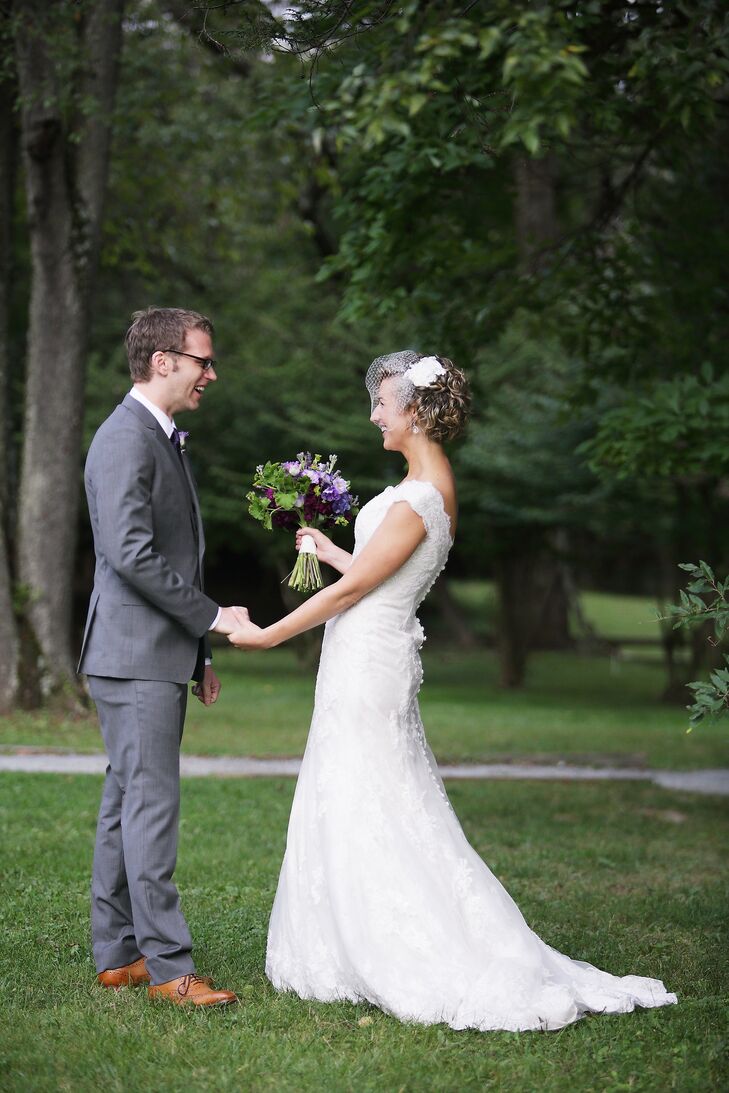Kate wore a lace wedding dress designed by Oleg Cassini for David's Bridal.