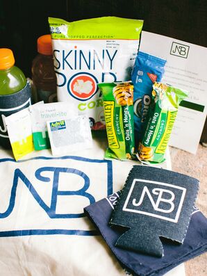 Casual Welcome Bags with Snacks, Monogram and Koozies