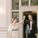 Bride in Short Dress with Sheer Lace Overlay