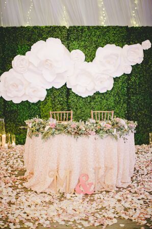 Large White Gardenia Decorative Backdrop