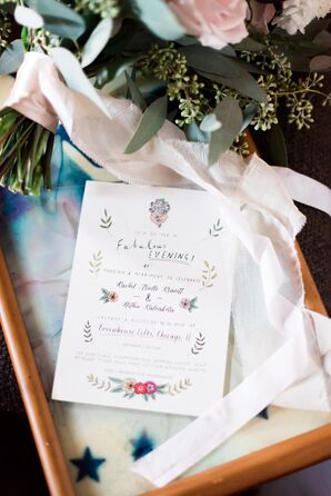 Colorful Invitation with Floral Illustration