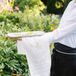 Passed Appetizer Menu on Linen Napkin On Waiter's Arm, Logo