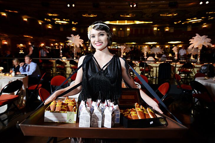 Cigar girls treated guests to cigar-shaped cookies and cold milk while guests listened to live music and danced into the night.