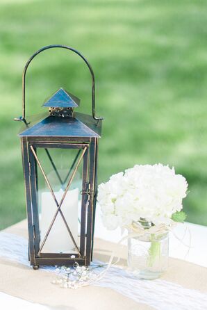 Lantern and Mason Jar Centerpieces