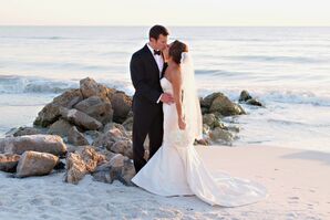 Naples, Florida Beach Backdrop Couple Shot