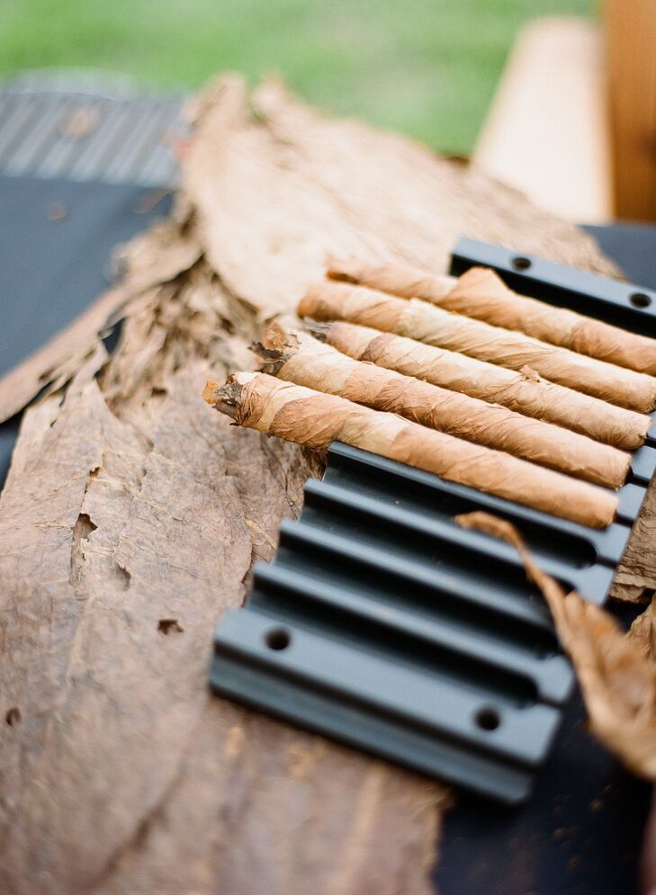 The couple treated their guests to a hand rolled cigars, a Southern tradition.