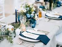 Wedding rehearsal dinner table