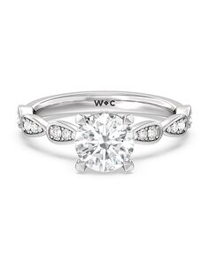 With Clarity Unique Emerald, Round, Oval Cut Engagement Ring