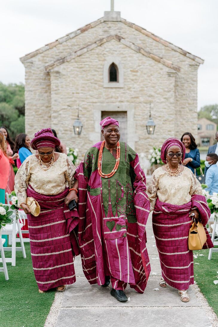 Father-of-the-Bride and Mother-of-the-Bride in Traditional Nigerian Wedding Attire