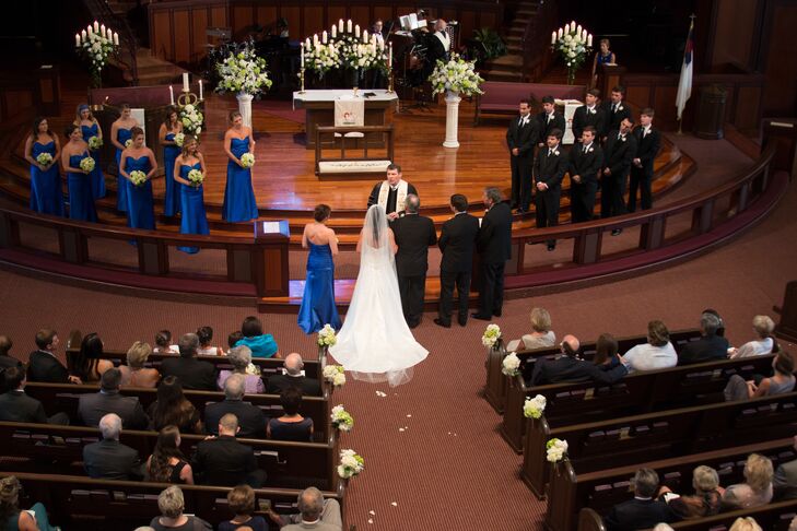 The couple exchanged vows during a traditional wedding at Mt. Bethel United Methodist Church in Marietta, Georgia.