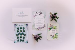 Illustrated Invitations for Wedding at Bissinger's in St. Louis, Missouri