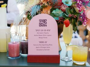 Bright, Colorful 1960s-Inspired Bar Menu With Signature Cocktails