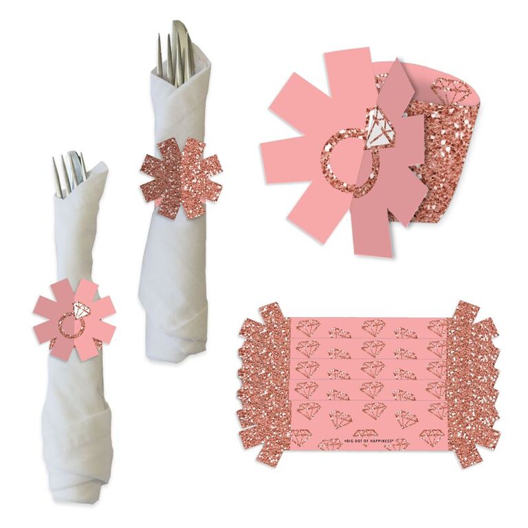 Glittery pink napkin rings.