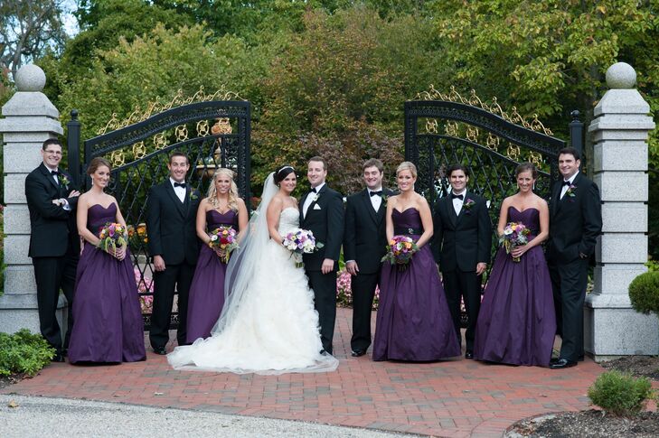 Black and Plum Wedding Party