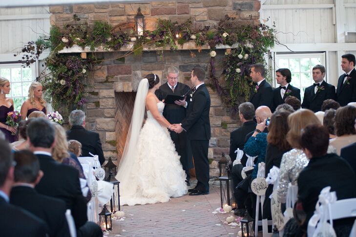 Bride and Groom at the Fireplace Altar