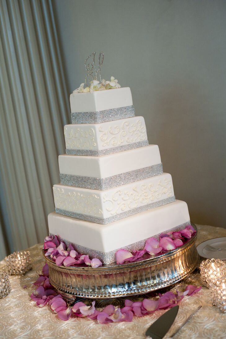 For dessert, the bride and groom went the traditional route of a large wedding cake. It was served with vanilla ice cream in a mini waffle cone bowl topped with caramel.